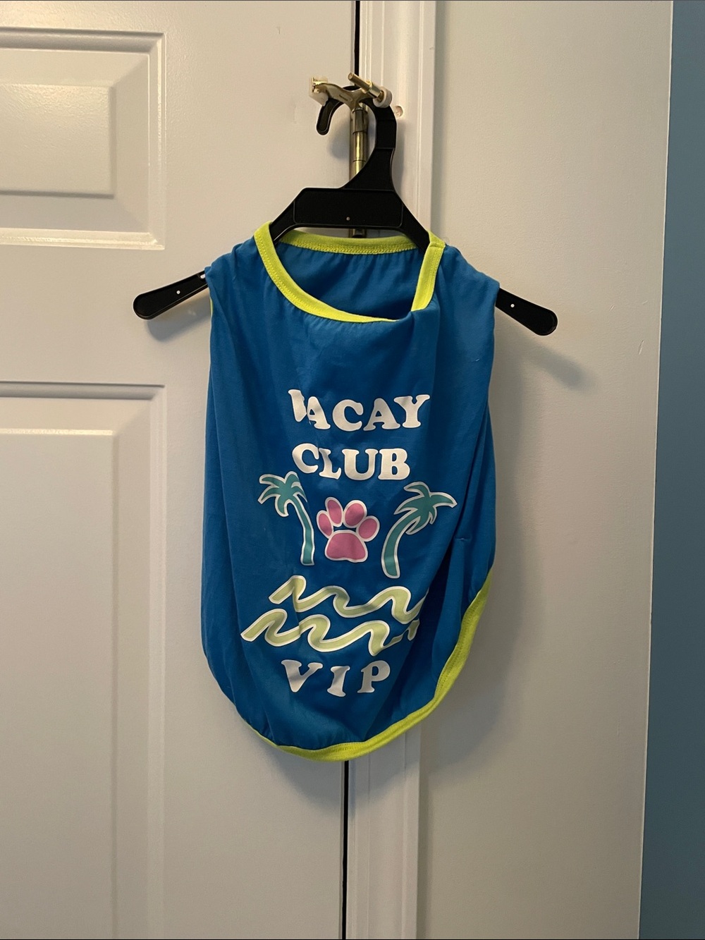 VIP Vacay Club Blue Dog Tank with Neon Trim-BRAND NEW!